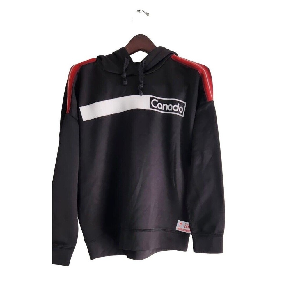 Official Canada Olympic Team Equipe Black Drawstring Hoodie‎ Women's Size XS